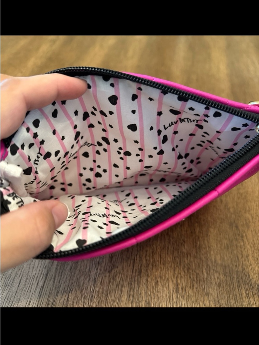 Betsy Johnson Hot Pink Quilted Cat Wristlet - Picture 3 of 3